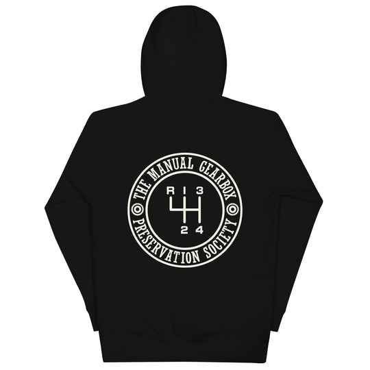 TMGPS Insignia Hoodie - 4 Speed Reverse Top Left, Black, back