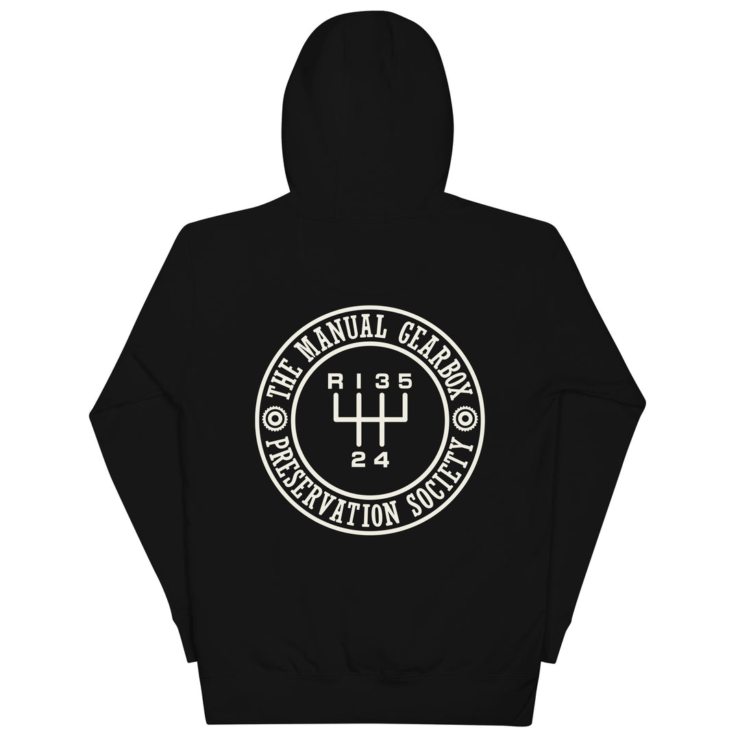 TMGPS Insignia Hoodie - 5 Speed Reverse Top Left, Black, back